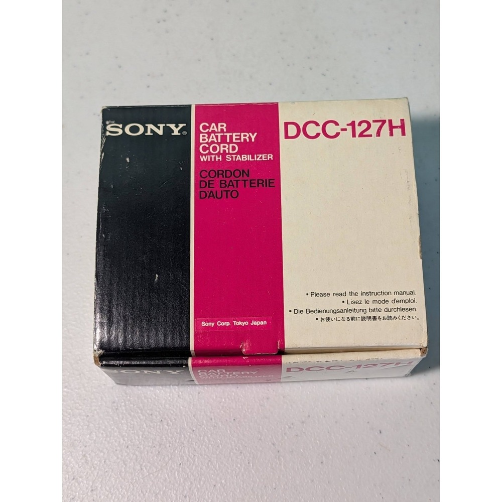 Sony Car Battery Cord W Stabilizer DCC-127H Origianl Box And Instruction Manual